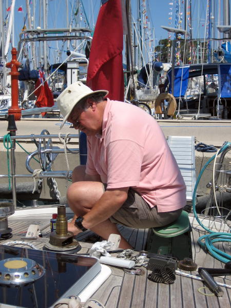 Barry greesing the winches